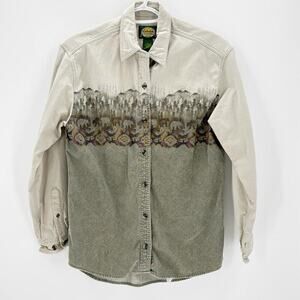 Cabela’s vintage cotton Button Up cabin native southwest bear women’s size M